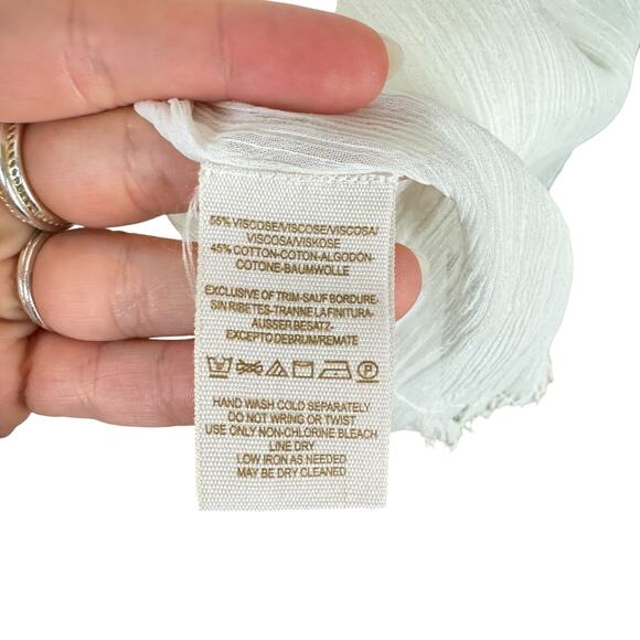 Free People Ivory White Eyelet Frayed Peplum Hem Tunic Tank Sleeveless Top - Picture 12 of 12